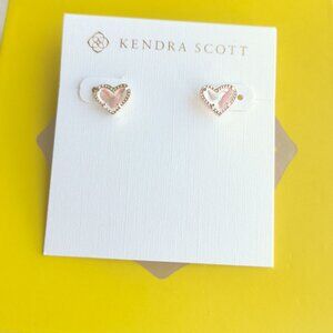 Kendra Scott Ari Heart Gold Dichroic Glass Stud Earrings fashion